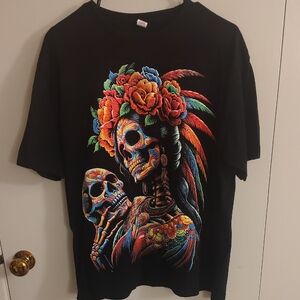 Colorful Skull Graphic T-Shirt